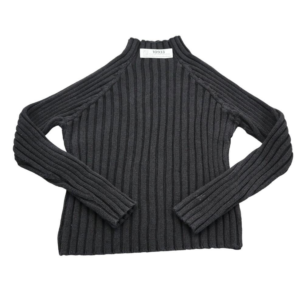 Herman Geist Sweater Women Large Gray Casual Outdoors Preppy Mock Neck Ribbed